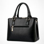 Kožená luxusná veľká čierna kabelka